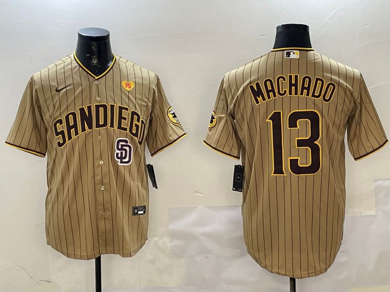 Men San Diego Padres #13 Machado Brown Stripe Game 2025 Nike MLB Jersey style 8->philadelphia phillies->MLB Jersey